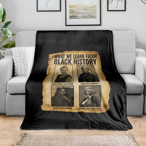 What We Learn From Black History Throw Blanket Vintage African American Leaders TS12 Print Your Wear