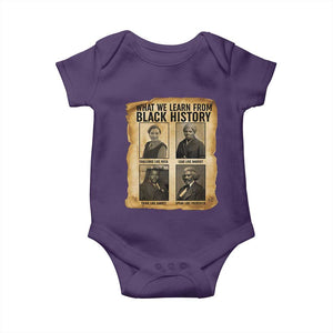 What We Learn From Black History Baby Onesie Vintage African American Leaders TS12 Purple Print Your Wear
