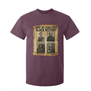 What We Learn From Black History T Shirt For Kid Vintage African American Leaders TS12 Maroon Print Your Wear