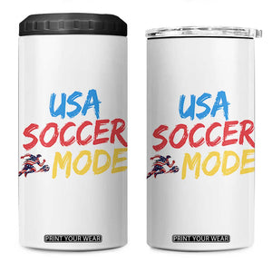 USA Soccer Mode 4 in 1 Can Cooler Tumbler United States Team Pride TS12 One Size: 16 oz White Print Your Wear