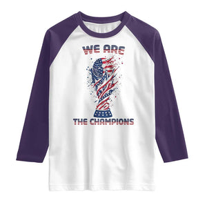 We Are Champions Raglan Shirt USA Soccer Lover Gift TS12 White Purple Print Your Wear