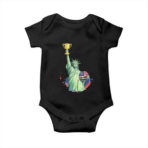 Statue Of Liberty Soccer Cup Baby Onesie USA Soccer Lover Gift TS12 Black Print Your Wear