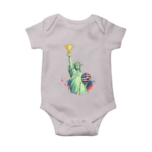 Statue Of Liberty Soccer Cup Baby Onesie USA Soccer Lover Gift TS12 Ice Gray Print Your Wear