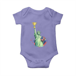 Statue Of Liberty Soccer Cup Baby Onesie USA Soccer Lover Gift TS12 Violet Print Your Wear