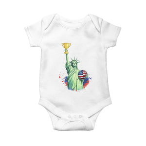 Statue Of Liberty Soccer Cup Baby Onesie USA Soccer Lover Gift TS12 White Print Your Wear
