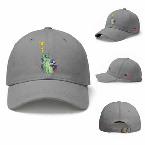 Statue Of Liberty Soccer Cup Baseball Cap USA Soccer Lover Gift TS12 Baseball Cap Universal Fit Sport Gray Print Your Wear