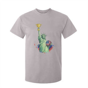 Statue Of Liberty Soccer Cup T Shirt For Kid USA Soccer Lover Gift TS12 Ice Gray Print Your Wear