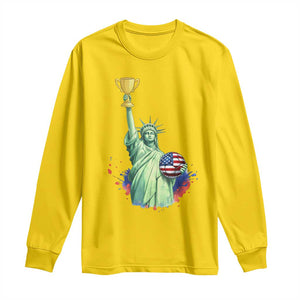 Statue Of Liberty Soccer Cup Long Sleeve Shirt USA Soccer Lover Gift TS12 Daisy Print Your Wear
