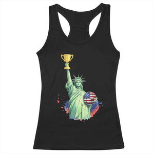 Statue Of Liberty Soccer Cup Racerback Tank Top USA Soccer Lover Gift TS12 Black Print Your Wear