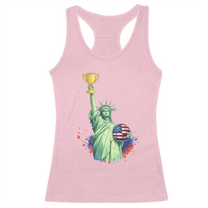 Statue Of Liberty Soccer Cup Racerback Tank Top USA Soccer Lover Gift TS12 Light Pink Print Your Wear