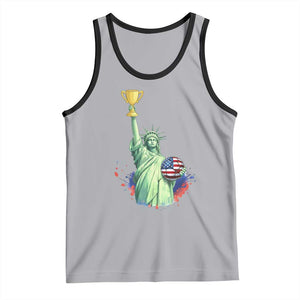 Statue Of Liberty Soccer Cup Tank Top USA Soccer Lover Gift TS12 Athletic Heather Black Print Your Wear