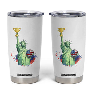 Statue Of Liberty Soccer Cup Tumbler Cup USA Soccer Lover Gift TS12 White Print Your Wear