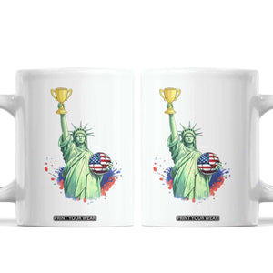 Statue Of Liberty Soccer Cup Coffee Mug USA Soccer Lover Gift TS12 White Print Your Wear
