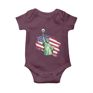 Statue Of Liberty Soccer Lover Baby Onesie New Yorker Fan Gift TS12 Maroon Print Your Wear