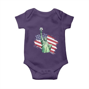 Statue Of Liberty Soccer Lover Baby Onesie New Yorker Fan Gift TS12 Purple Print Your Wear