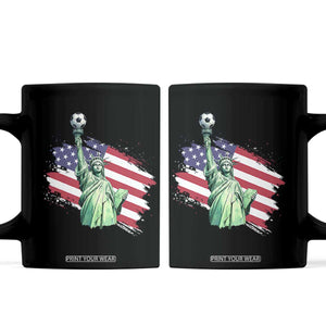 Statue Of Liberty Soccer Lover Coffee Mug New Yorker Fan Gift TS12 Black Print Your Wear