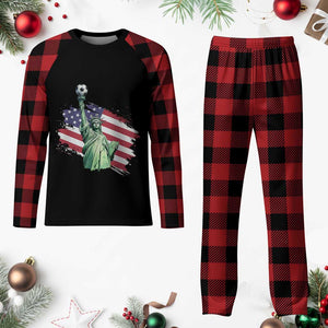 Statue Of Liberty Soccer Lover Plaid Pajama Set New Yorker Fan Gift TS12 Buffalo Plaid Print Your Wear