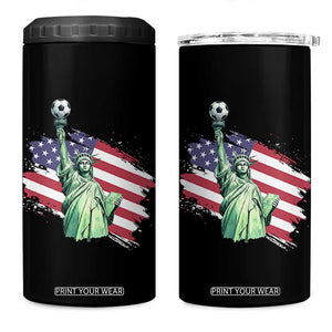 Statue Of Liberty Soccer Lover 4 in 1 Can Cooler Tumbler New Yorker Fan Gift TS12 One Size: 16 oz Black Print Your Wear