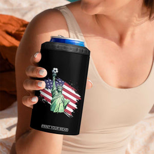 Statue Of Liberty Soccer Lover 4 in 1 Can Cooler Tumbler New Yorker Fan Gift TS12 Print Your Wear