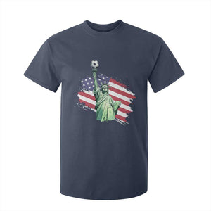 Statue Of Liberty Soccer Lover T Shirt For Kid New Yorker Fan Gift TS12 Navy Print Your Wear