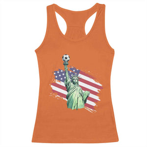 Statue Of Liberty Soccer Lover Racerback Tank Top New Yorker Fan Gift TS12 Orange Print Your Wear