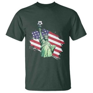 Statue Of Liberty Soccer Lover T Shirt New Yorker Fan Gift TS12 Dark Forest Green Print Your Wear
