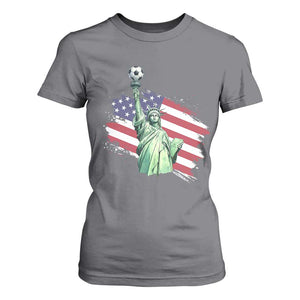 Statue Of Liberty Soccer Lover T Shirt For Women New Yorker Fan Gift TS12 Charcoal Print Your Wear