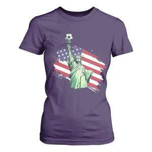 Statue Of Liberty Soccer Lover T Shirt For Women New Yorker Fan Gift TS12 Purple Print Your Wear