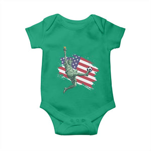 Funny Statue Of Liberty Playing Soccer Baby Onesie New Yorker Fan Gift TS12 Irish Green Print Your Wear