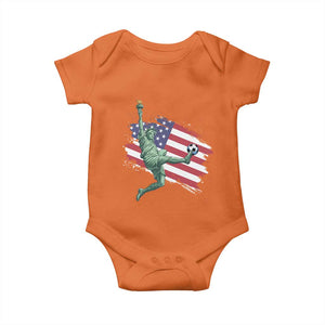 Funny Statue Of Liberty Playing Soccer Baby Onesie New Yorker Fan Gift TS12 Orange Print Your Wear