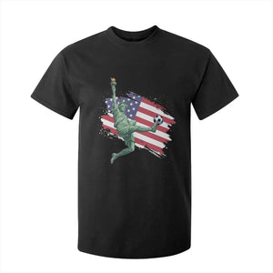 Funny Statue Of Liberty Playing Soccer T Shirt For Kid New Yorker Fan Gift TS12 Black Print Your Wear