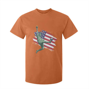 Funny Statue Of Liberty Playing Soccer T Shirt For Kid New Yorker Fan Gift TS12 Orange Print Your Wear