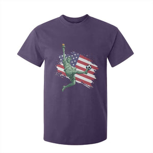 Funny Statue Of Liberty Playing Soccer T Shirt For Kid New Yorker Fan Gift TS12 Purple Print Your Wear