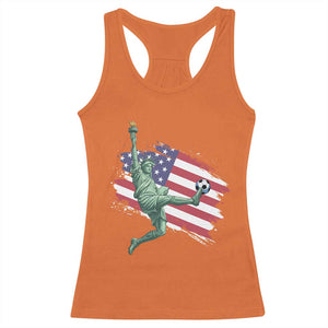 Funny Statue Of Liberty Playing Soccer Racerback Tank Top New Yorker Fan Gift TS12 Orange Print Your Wear