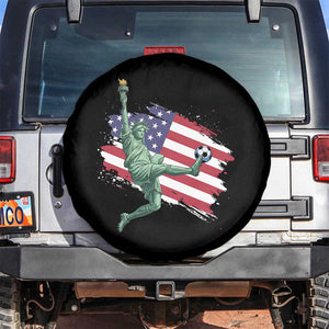 Funny Statue Of Liberty Playing Soccer Spare Tire Cover New Yorker Fan Gift TS12 No hole Black Print Your Wear