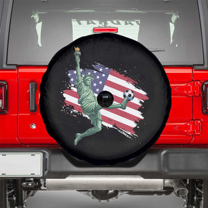 Funny Statue Of Liberty Playing Soccer Spare Tire Cover New Yorker Fan Gift TS12 Black Print Your Wear