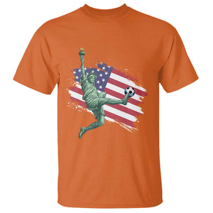 Funny Statue Of Liberty Playing Soccer T Shirt New Yorker Fan Gift TS12 Orange Print Your Wear