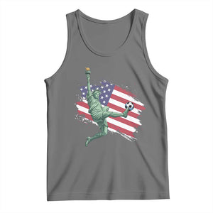 Funny Statue Of Liberty Playing Soccer Tank Top New Yorker Fan Gift TS12 Black Heather Print Your Wear