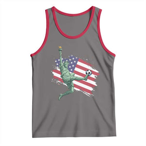 Funny Statue Of Liberty Playing Soccer Tank Top New Yorker Fan Gift TS12 Deep Heather Red Print Your Wear
