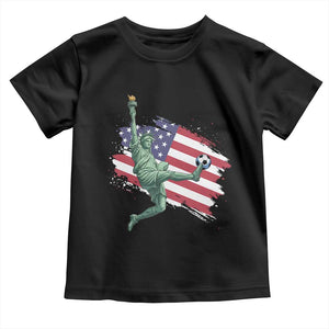 Funny Statue Of Liberty Playing Soccer Toddler T Shirt New Yorker Fan Gift TS12 Black Print Your Wear