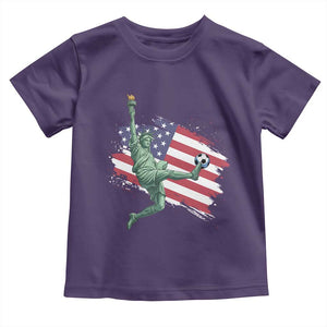 Funny Statue Of Liberty Playing Soccer Toddler T Shirt New Yorker Fan Gift TS12 Purple Print Your Wear