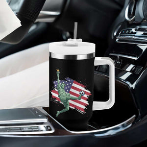 Funny Statue Of Liberty Playing Soccer Tumbler With Handle New Yorker Fan Gift TS12 Print Your Wear