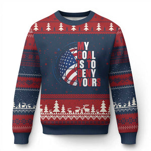 My Goal Is To Deny Yours Ugly Christmas Sweater Soccer Goalie Gift TS12 Navy Red Print Your Wear