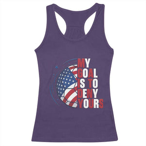 My Goal Is To Deny Yours Racerback Tank Top Soccer Goalie Gift TS12 Purple Print Your Wear