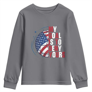 My Goal Is To Deny Yours Youth Sweatshirt Soccer Goalie Gift TS12 Charcoal Print Your Wear