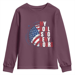 My Goal Is To Deny Yours Youth Sweatshirt Soccer Goalie Gift TS12 Maroon Print Your Wear