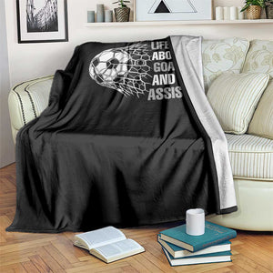 Funny Life Is About Goals And Assists Throw Blanket Soccer Lover TS12 Print Your Wear