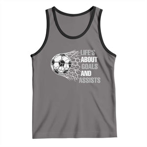 Funny Life Is About Goals And Assists Tank Top Soccer Lover TS12 Deep Heather Black Print Your Wear