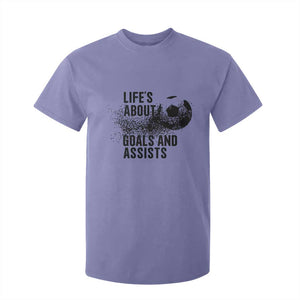 Funny Life Is About Goals And Assists T Shirt For Kid Goalkeepers Gifts TS12 Violet Print Your Wear
