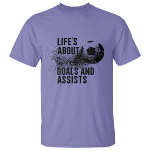Funny Life Is About Goals And Assists T Shirt Goalkeepers Gifts TS12 Violet Print Your Wear